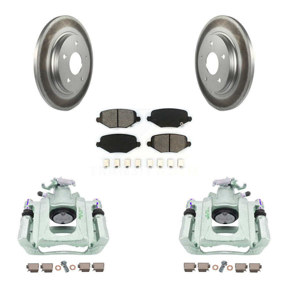 Rear Disc Brake Caliper Coated Rotors And Semi-Metallic Pads Kit For Ram C/V KCG-100126S