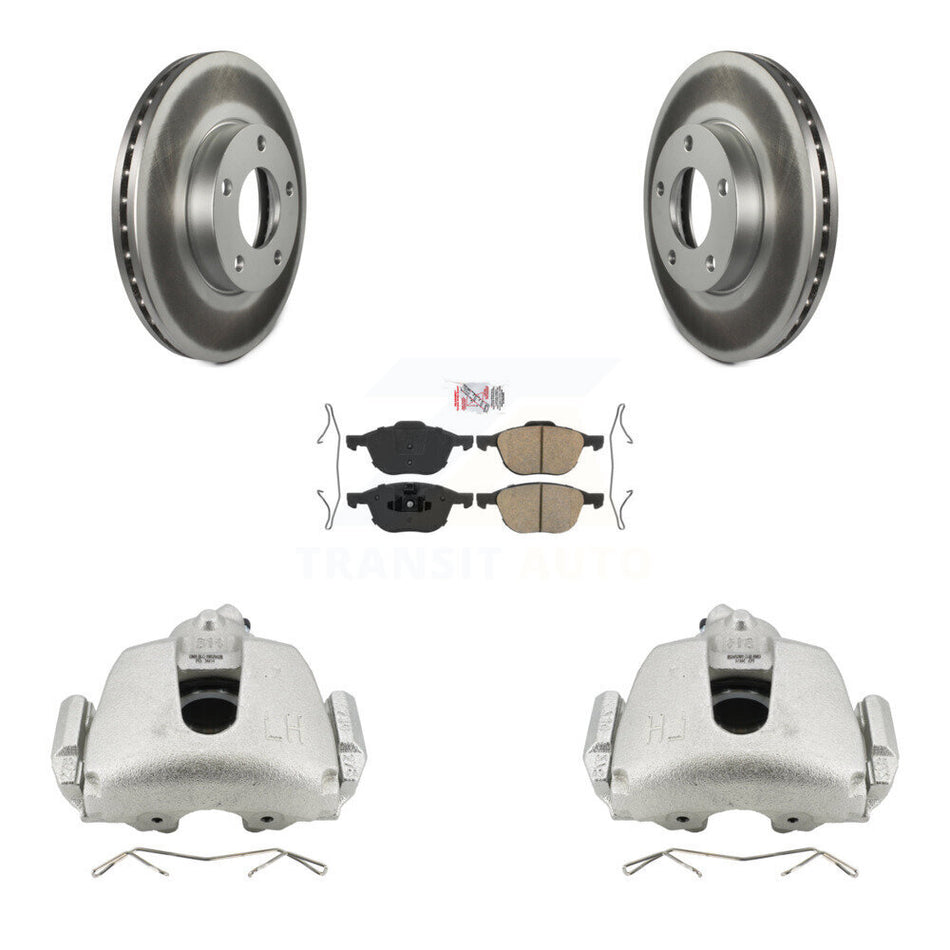 Front Disc Brake Caliper Coated Rotors And Ceramic Pads Kit For Mazda 3 Sport KCG-100127N