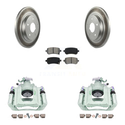 Rear Disc Brake Caliper Coated Rotors And Semi-Metallic Pads Kit For Chrysler Town & Country Dodge Grand Caravan Volkswagen Routan Ram C/V KCG-100127S
