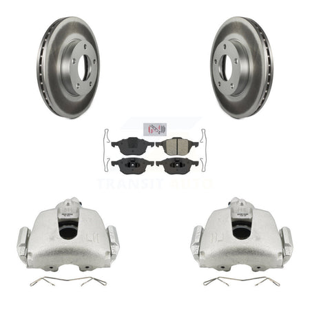 Front Disc Brake Caliper Coated Rotors And Semi-Metallic Pads Kit For Mazda 3 Sport KCG-100128N