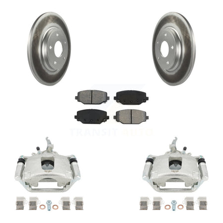 Rear Disc Brake Caliper Coat Rotor And Semi-Metallic Pad Kit For 2014-2020 Dodge Journey KCG-100128S