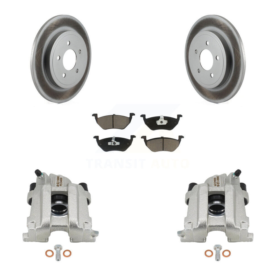 Rear Disc Brake Caliper Coat Rotor Ceramic Pad Kit For Ford Escape Mazda Tribute Mercury KCG-100129C