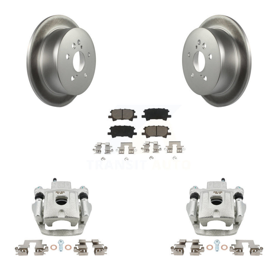 Rear Brake Caliper Coat Rotors & Ceramic Pad Kit For Lexus RX350 RX330 Toyota Highlander KCG-100130C