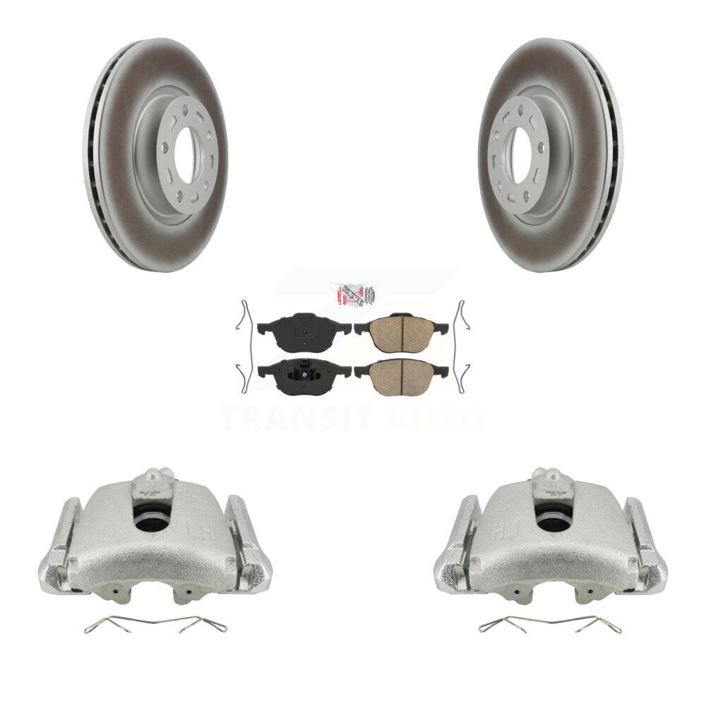 Front Disc Brake Caliper Coated Rotors And Ceramic Pads Kit For Mazda 3 5 Sport KCG-100130N