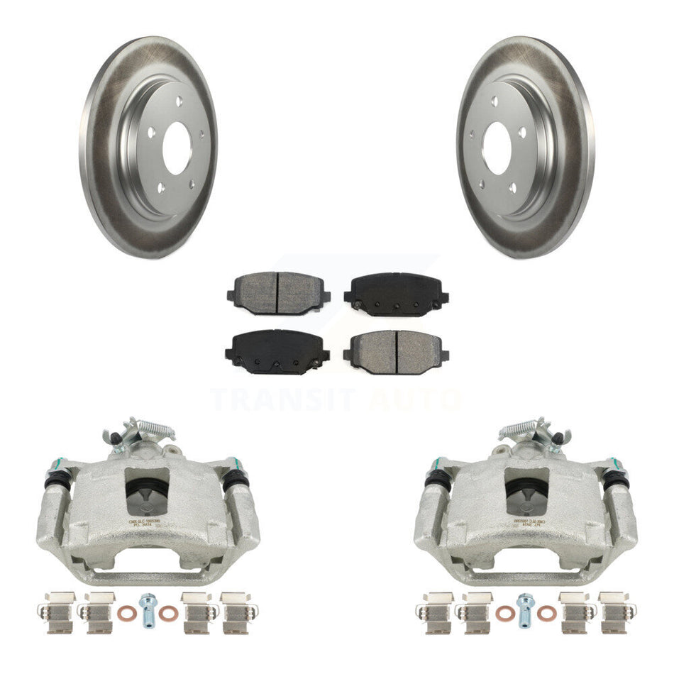 Rear Disc Brake Caliper Coated Rotors And Semi-Metallic Pads Kit For 2017-2018 Dodge Grand Caravan With Single Piston Front KCG-100130S