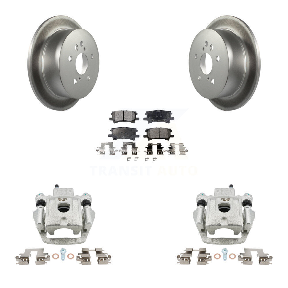 Rear Brake Caliper Coat Rotors Semi-Metallic Pad Kit For Lexus RX350 RX330 Toyota RX400h KCG-100131P