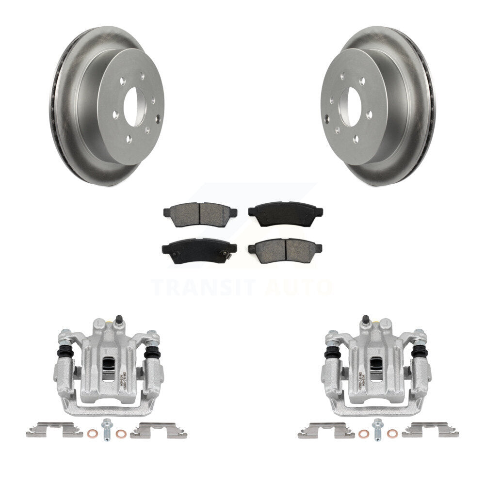 Rear Brake Caliper Coat Rotors & Semi-Metallic Pad Kit For Nissan Frontier Xterra Suzuki KCG-100131S