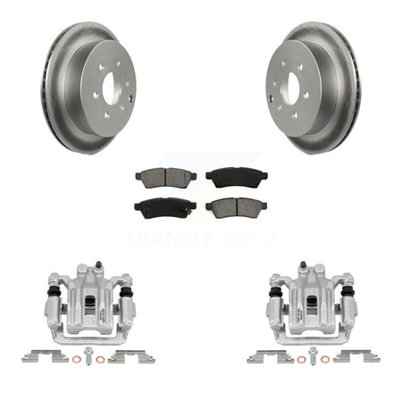 Rear Brake Caliper Coat Rotors & Semi-Metallic Pad Kit For Nissan Frontier Xterra Suzuki KCG-100131S