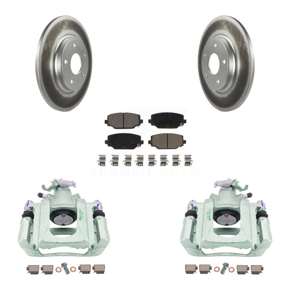 Rear Brake Caliper Coat Rotor Ceramic Pad Kit For Ram C/V With Dual Piston Front KCG-100132C