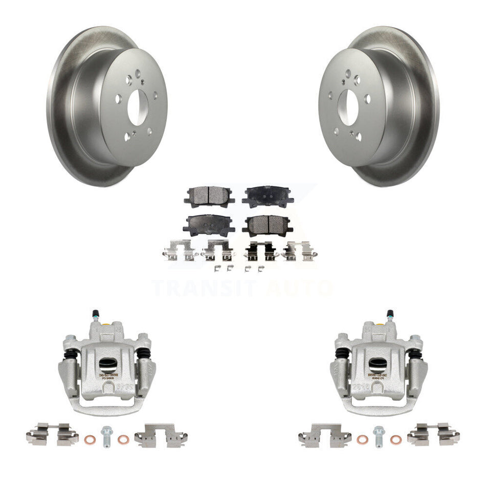 Rear Disc Brake Caliper Coated Rotors And Semi-Metallic Pads Kit For Toyota Highlander KCG-100132P