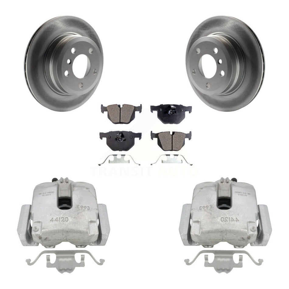 Rear Disc Brake Caliper Coated Rotors And Ceramic Pads Kit For BMW X5 X6 KCG-100132T