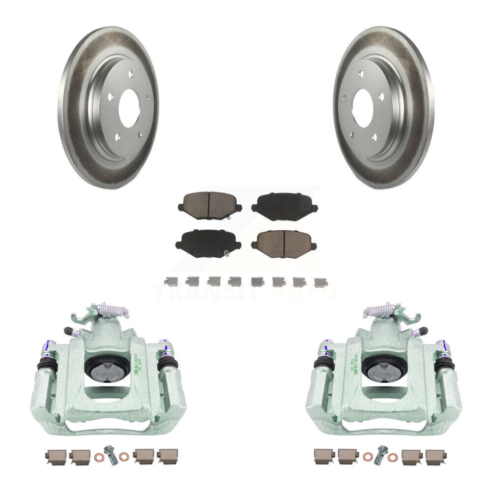 Rear Disc Brake Caliper Coated Rotors And Ceramic Pads Kit For Ram C/V KCG-100134C