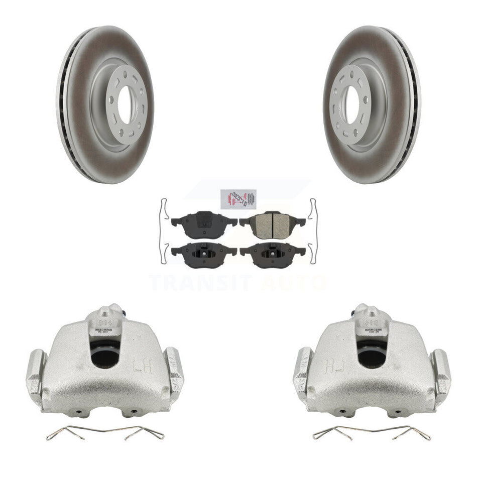 Front Brake Caliper Coat Rotor & Semi-Metallic Pad Kit For Mazda 3 Sport GS GT with 2.5L KCG-100134N