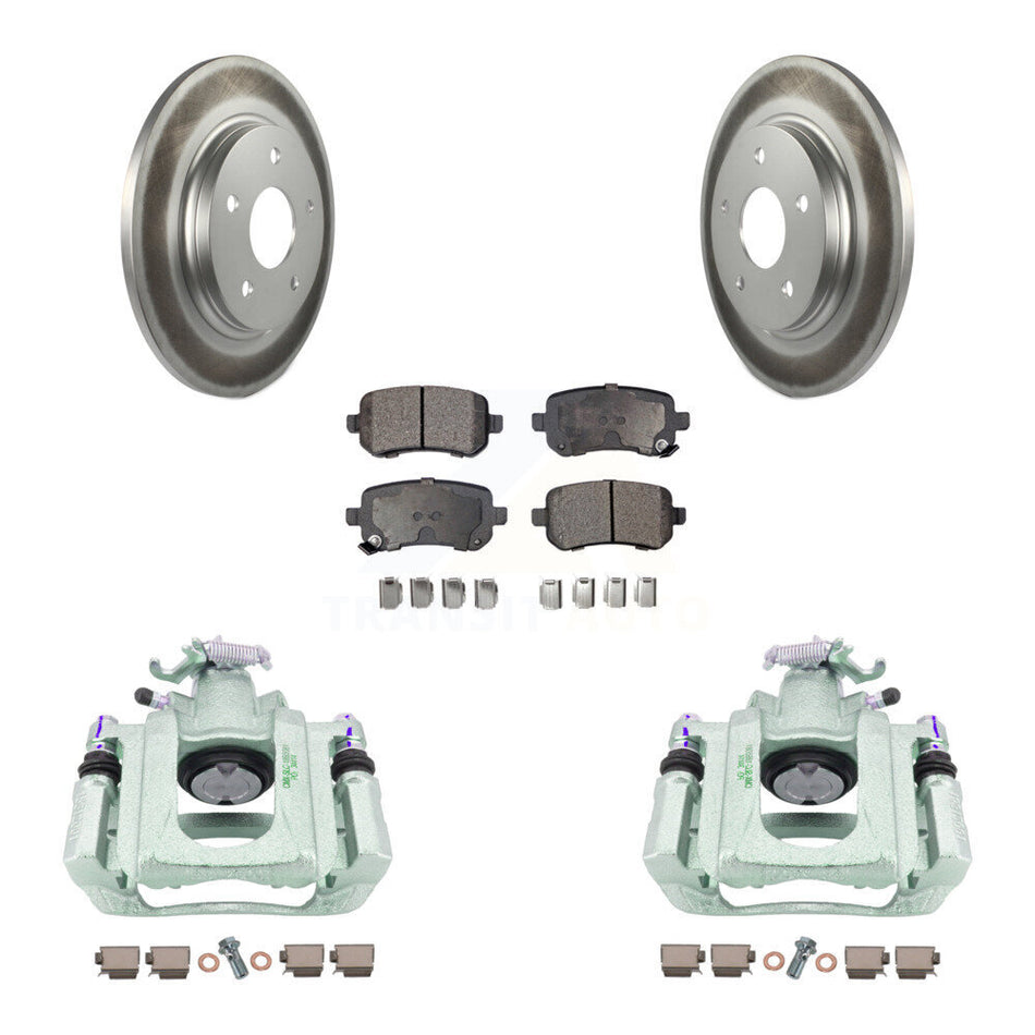 Rear Disc Brake Caliper Coated Rotors And Semi-Metallic Pads Kit For Chrysler Town & Country Dodge Grand Caravan Volkswagen Routan Ram C/V KCG-100134P
