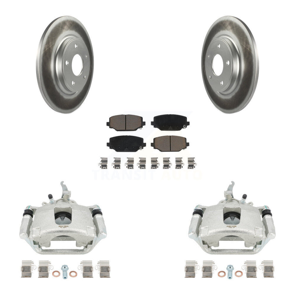 Rear Disc Brake Caliper Coated Rotors And Ceramic Pads Kit For 2014-2020 Dodge Journey KCG-100135C