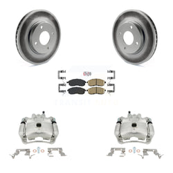Front Disc Brake Caliper Coated Rotors And Ceramic Pads Kit For Nissan Sentra KCG-100135N