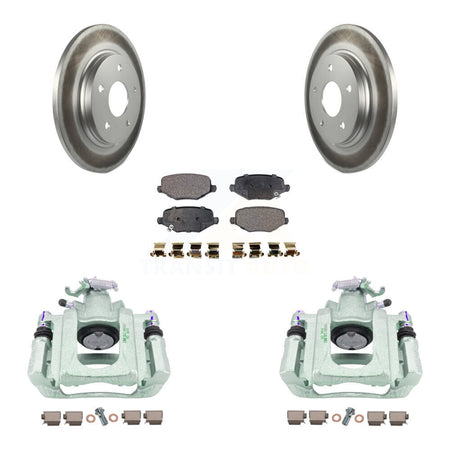 Rear Disc Brake Caliper Coated Rotors And Semi-Metallic Pads Kit For Ram C/V KCG-100135P
