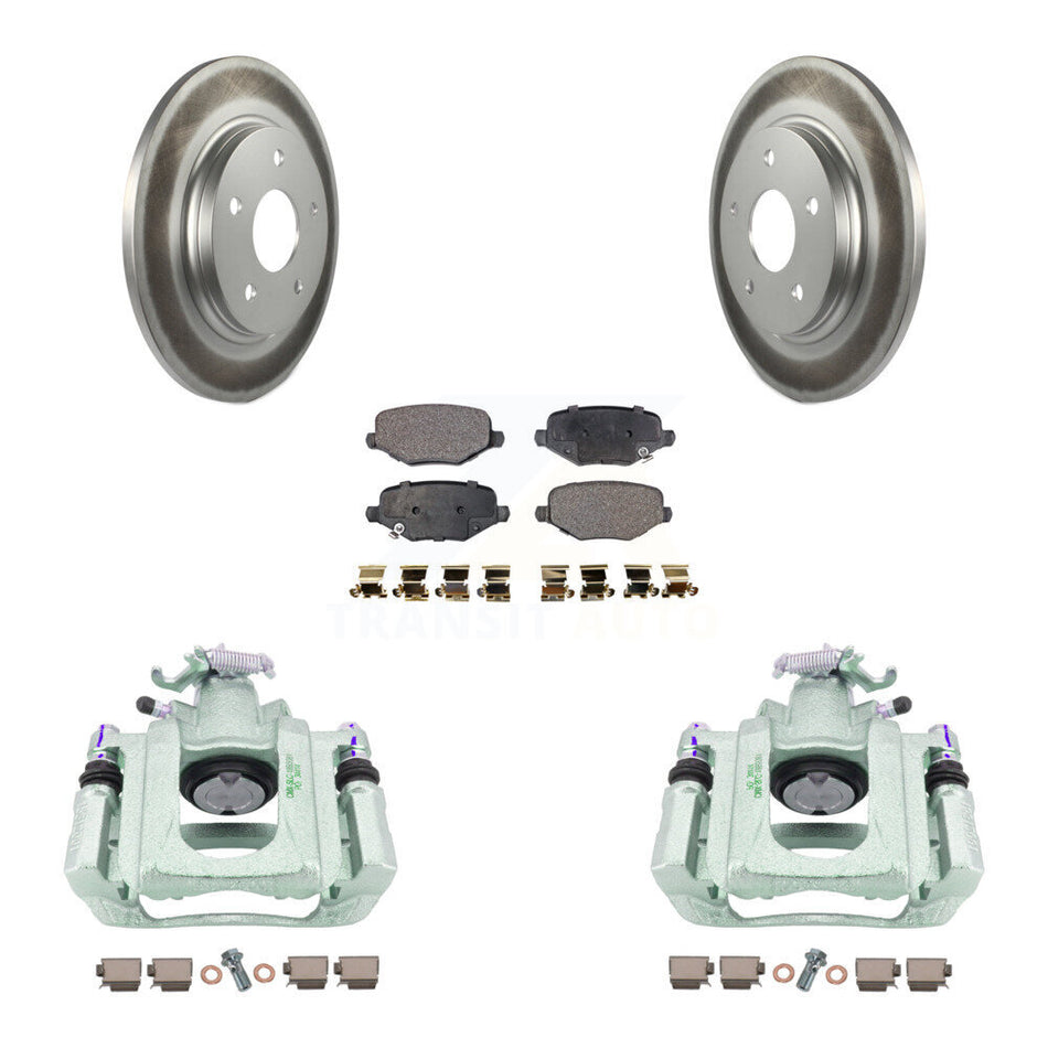 Rear Disc Brake Caliper Coated Rotors And Semi-Metallic Pads Kit For Ram C/V KCG-100135P