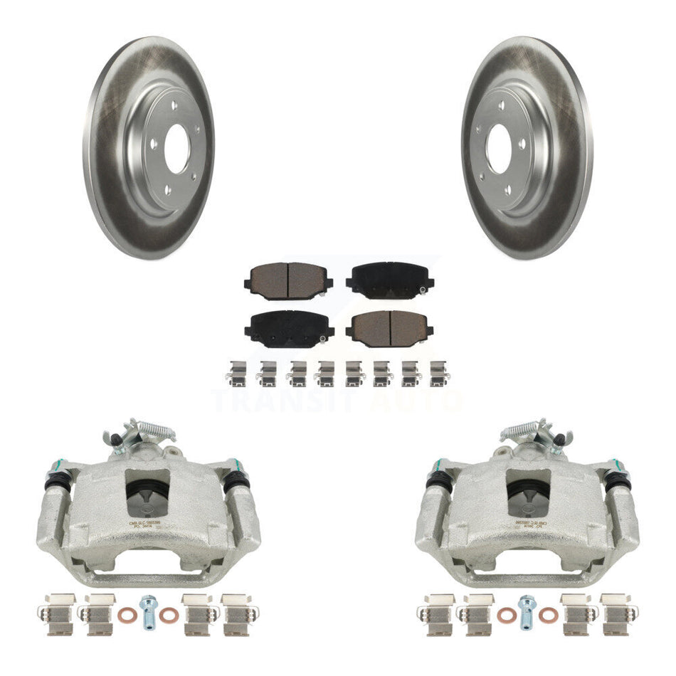 Rear Disc Brake Caliper Coated Rotors And Ceramic Pads Kit For Dodge Grand Caravan KCG-100136C