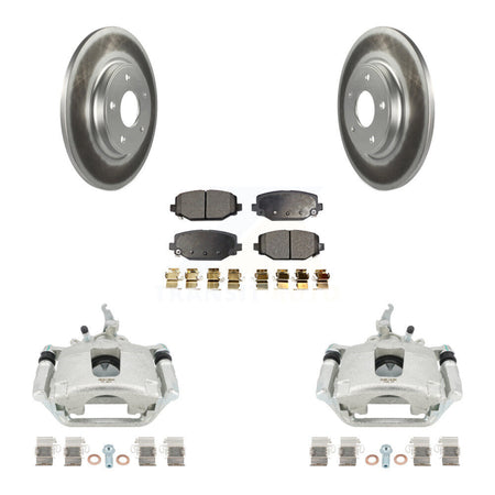 Rear Disc Brake Caliper Coat Rotor And Semi-Metallic Pad Kit For 2014-2020 Dodge Journey KCG-100136P