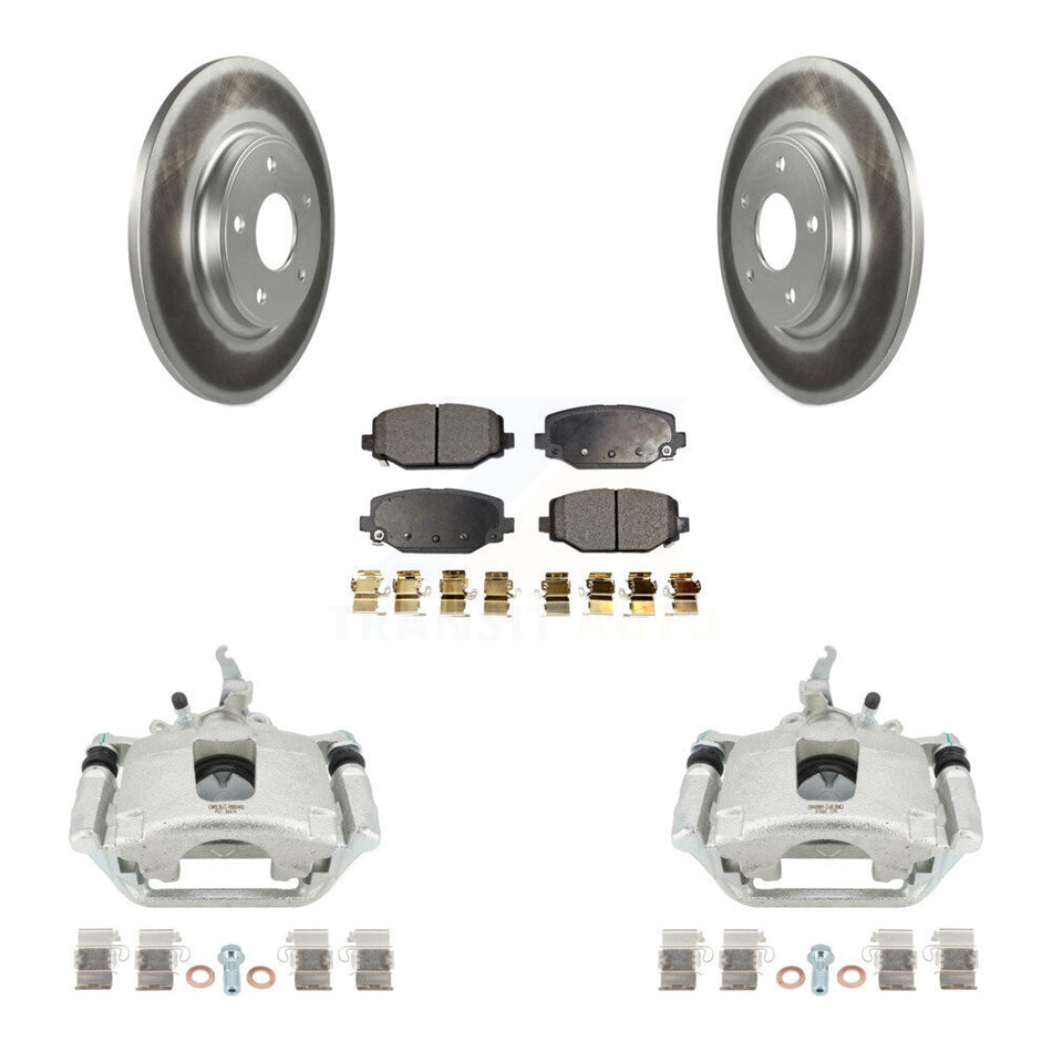 Rear Disc Brake Caliper Coat Rotor And Semi-Metallic Pad Kit For 2014-2020 Dodge Journey KCG-100136P