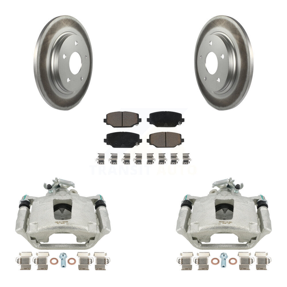 Rear Disc Brake Caliper Coated Rotors And Ceramic Pads Kit For 2017-2018 Dodge Grand Caravan With Single Piston Front KCG-100137C by Transit Auto