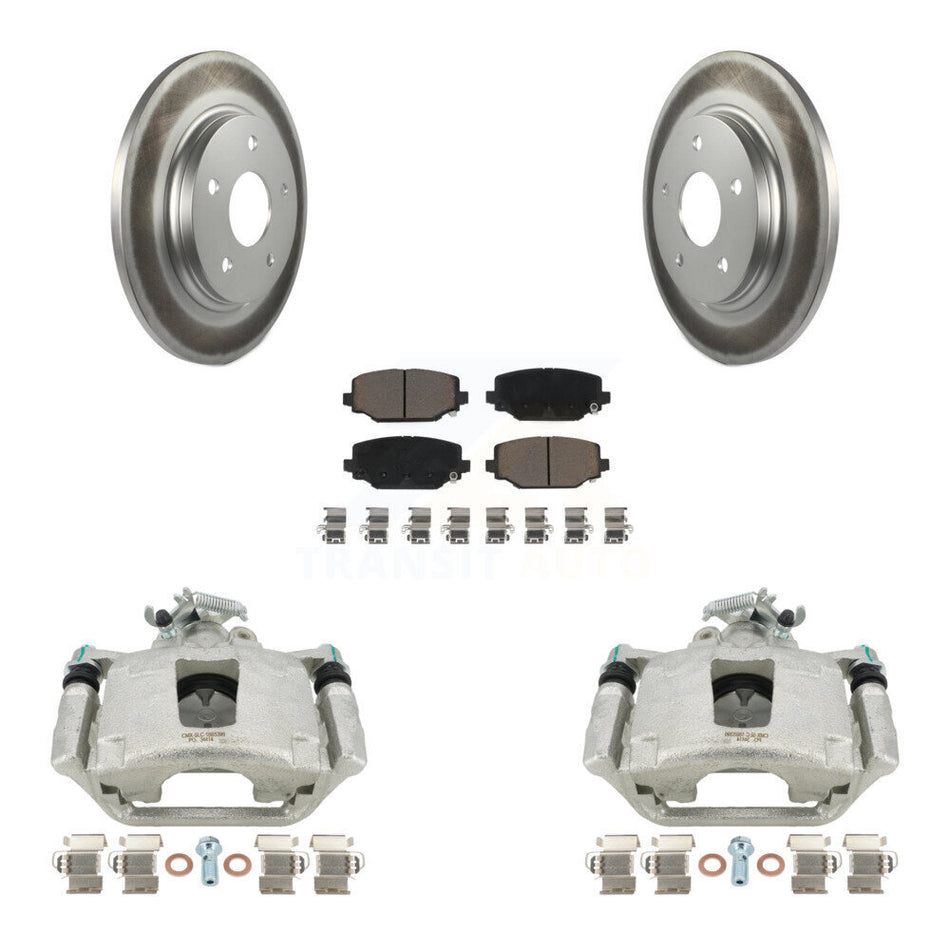 Rear Disc Brake Caliper Coated Rotors And Ceramic Pads Kit For 2017-2018 Dodge Grand Caravan With Single Piston Front KCG-100137C