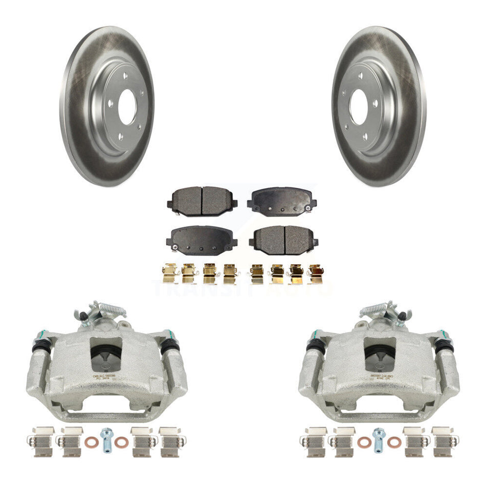 Rear Disc Brake Caliper Coated Rotors And Semi-Metallic Pads Kit For Dodge Grand Caravan KCG-100137P