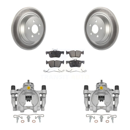 Rear Brake Caliper Coat Rotors & Ceramic Pad Kit For Ford Fusion Lincoln MKZ Continental KCG-100137T