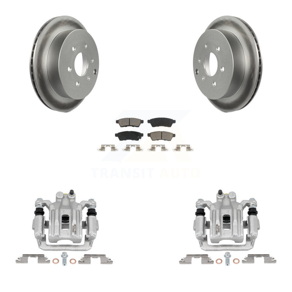 Rear Brake Caliper Coat Rotors Ceramic Pad Kit For Nissan Frontier Xterra Suzuki Equator KCG-100138C