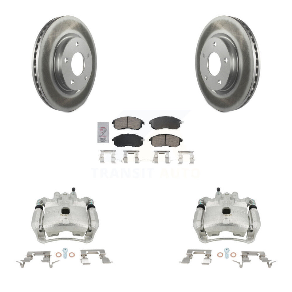 Front Disc Brake Caliper Coated Rotors And Ceramic Pads Kit For Nissan Sentra KCG-100138N