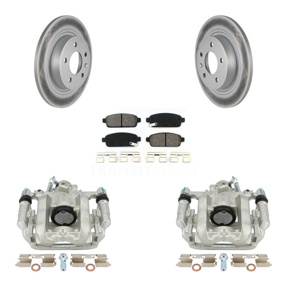 Rear Disc Brake Caliper Coated Rotors And Semi-Metallic Pads Kit For 2013 Chevrolet Cruze LT LTZ With 292mm Diameter Rotor KCG-100138S by Transit Auto