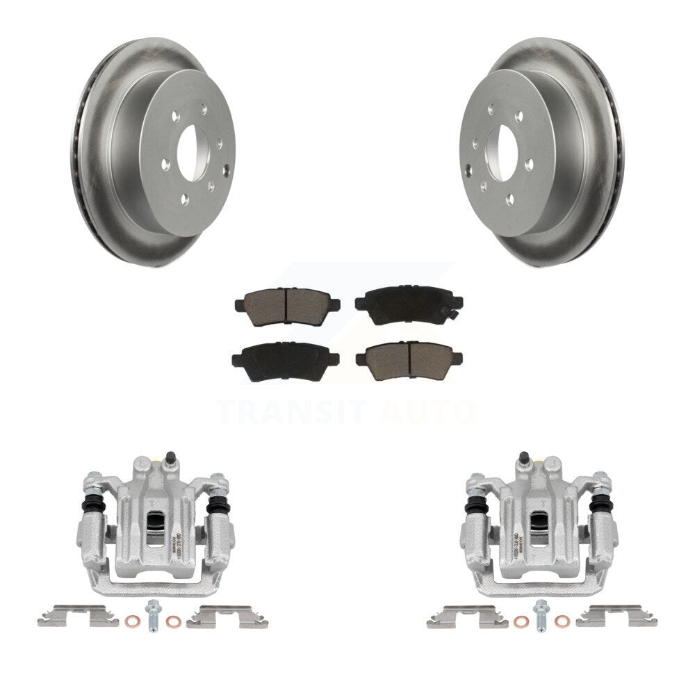 Rear Disc Brake Caliper Coated Rotors And Ceramic Pads Kit For 2006-2007 Nissan Xterra KCG-100139C