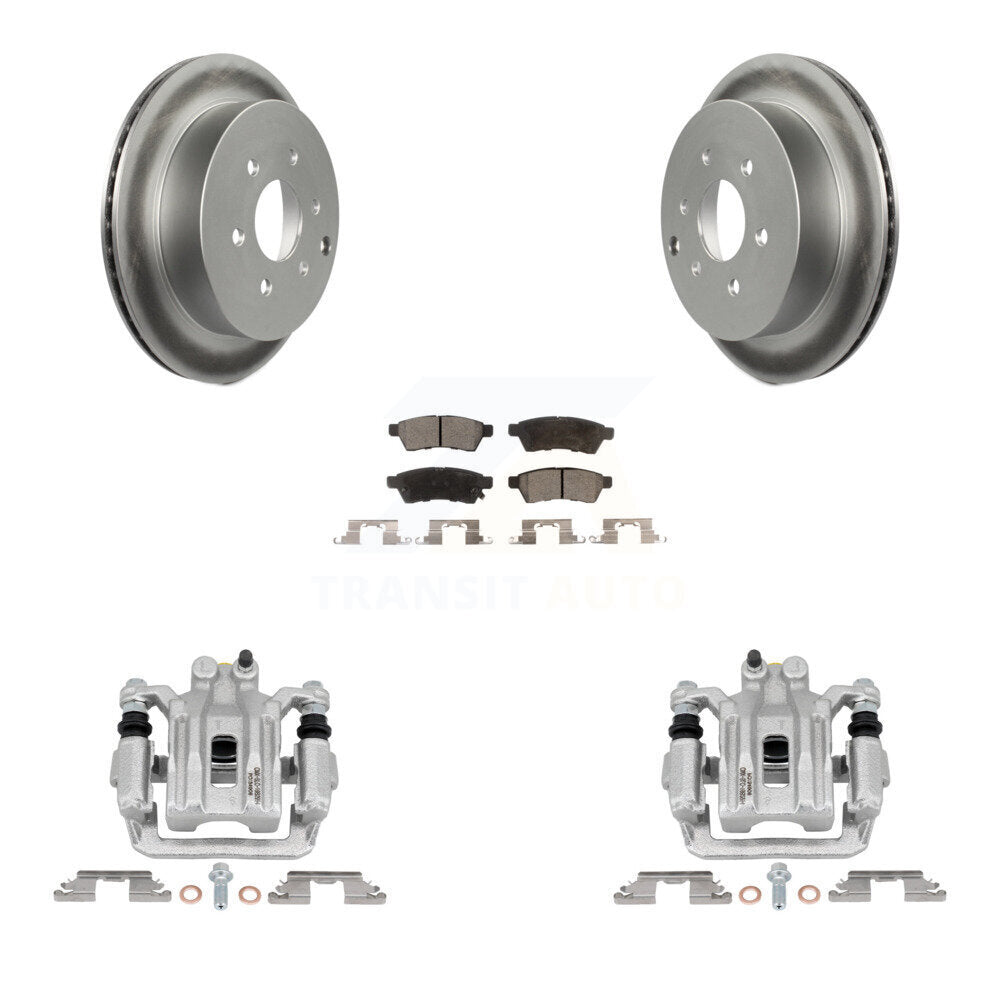 Rear Brake Caliper Coat Rotors & Semi-Metallic Pad Kit For Nissan Frontier Xterra Suzuki KCG-100139P