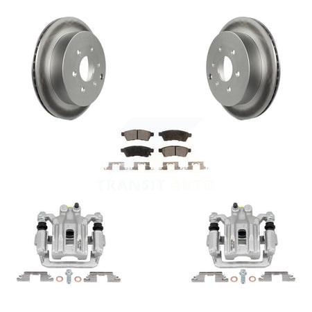 Rear Brake Caliper Coat Rotors & Semi-Metallic Pad Kit For Nissan Frontier Xterra Suzuki KCG-100139P