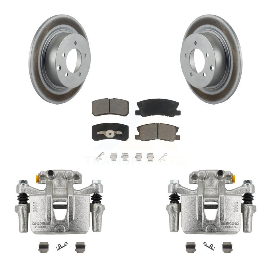 Rear Disc Brake Caliper Coated Rotors And Ceramic Pads Kit For Mitsubishi Outlander KCG-100140C