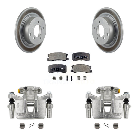 Rear Disc Brake Caliper Coated Rotors And Semi-Metallic Pad Kit For Mitsubishi Outlander KCG-100140P
