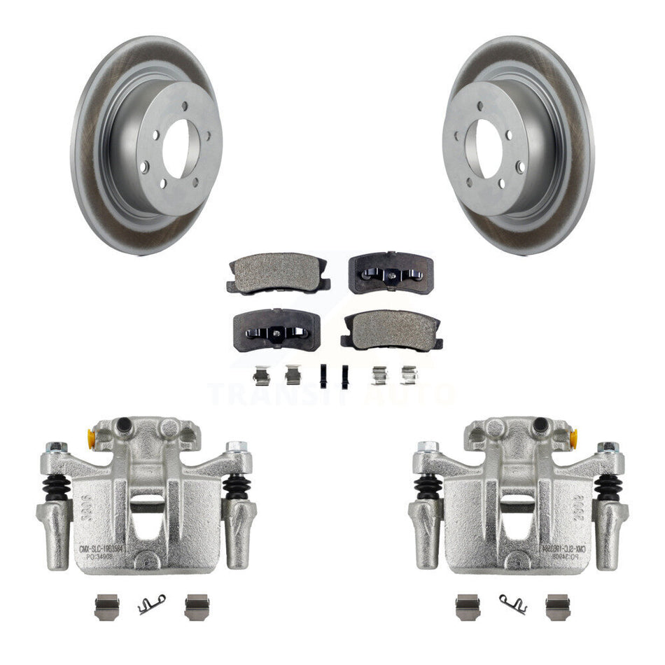 Rear Disc Brake Caliper Coated Rotors And Semi-Metallic Pad Kit For Mitsubishi Outlander KCG-100140P