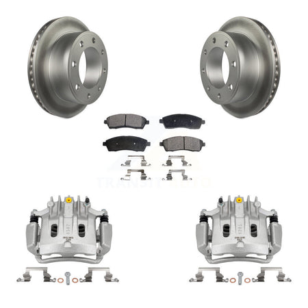 Rear Disc Brake Caliper Coated Rotors And Ceramic Pads Kit For Ford Excursion KCG-100140T