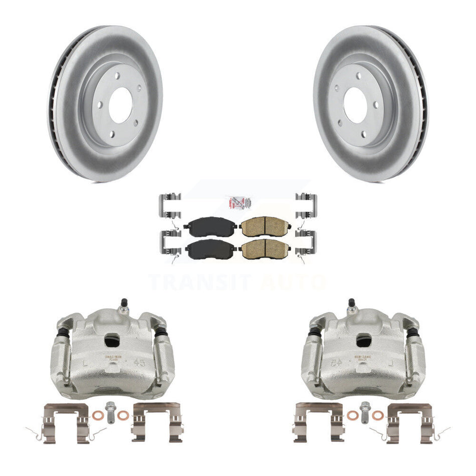 Front Brake Caliper Coat Rotors & Ceramic Pad Kit For 07-10 Nissan Sentra SE-R with 2.5L KCG-100141N