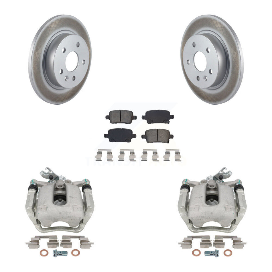 Rear Disc Brake Caliper Coated Rotors And Semi-Metallic Pads Kit For 2016 Chevrolet Cruze With 268mm Diameter Rotor KCG-100141S