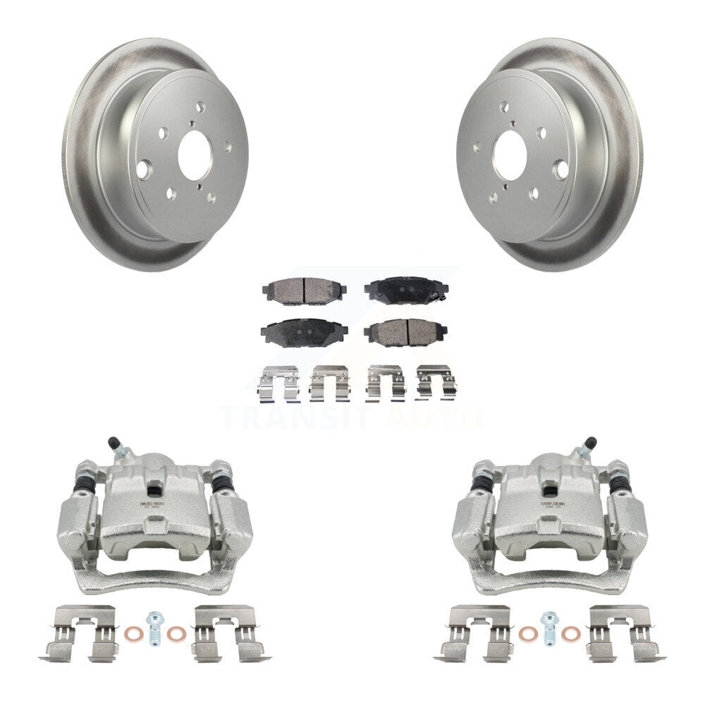 Rear Disc Brake Caliper Coated Rotors And Ceramic Pads Kit For Subaru WRX KCG-100141T