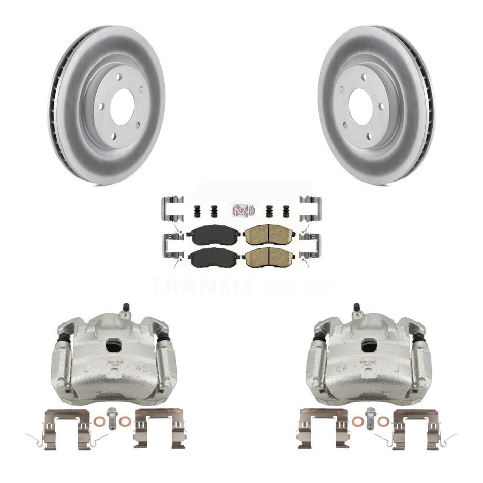 Front Brake Caliper Coat Rotors & Ceramic Pad Kit For 07-10 Nissan Sentra SE-R with 2.5L KCG-100142N
