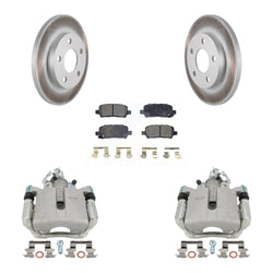 Rear Disc Brake Caliper Coated Rotors And Ceramic Pads Kit For Chevrolet Impala Pontiac Grand Prix Buick LaCrosse Limited Allure KCG-100142T
