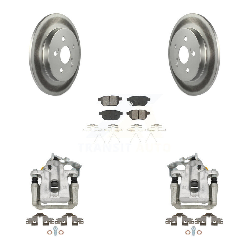 Rear Disc Brake Caliper Coated Rotors And Semi-Metallic Pad Kit For Toyota Prius Plug-In KCG-100143S
