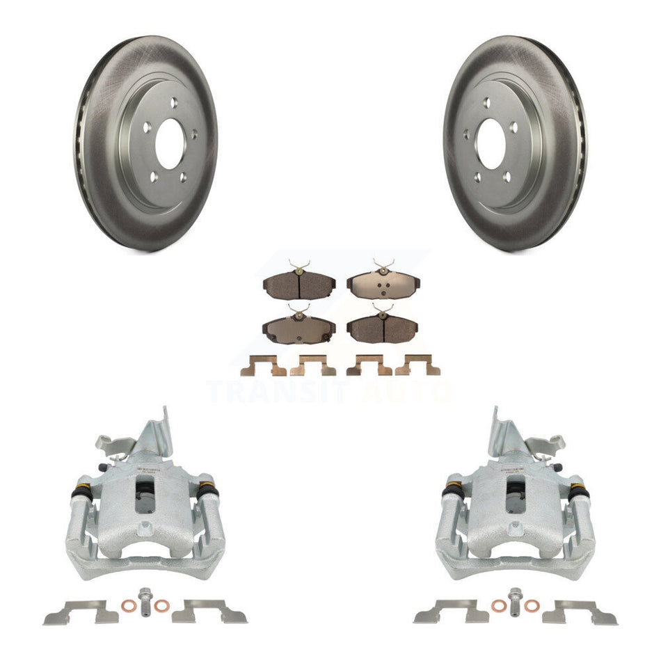 Rear Disc Brake Caliper Coated Rotors And Ceramic Pads Kit For Ford Mustang KCG-100143T