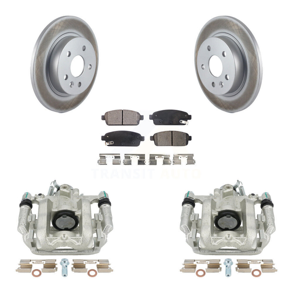 Rear Disc Brake Caliper Coated Rotors And Semi-Metallic Pads Kit For Chevrolet Cruze Limited KCG-100144P by Transit Auto