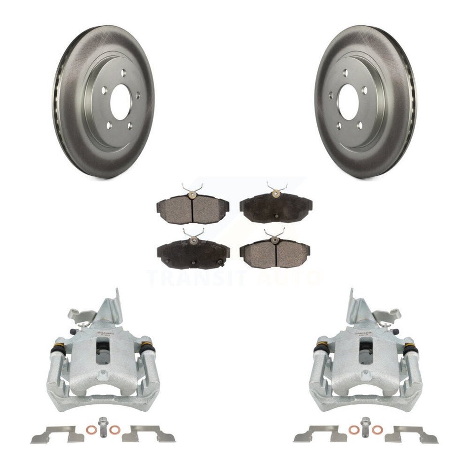 Rear Disc Brake Caliper Coated Rotors And Ceramic Pads Kit For Ford Mustang KCG-100144T