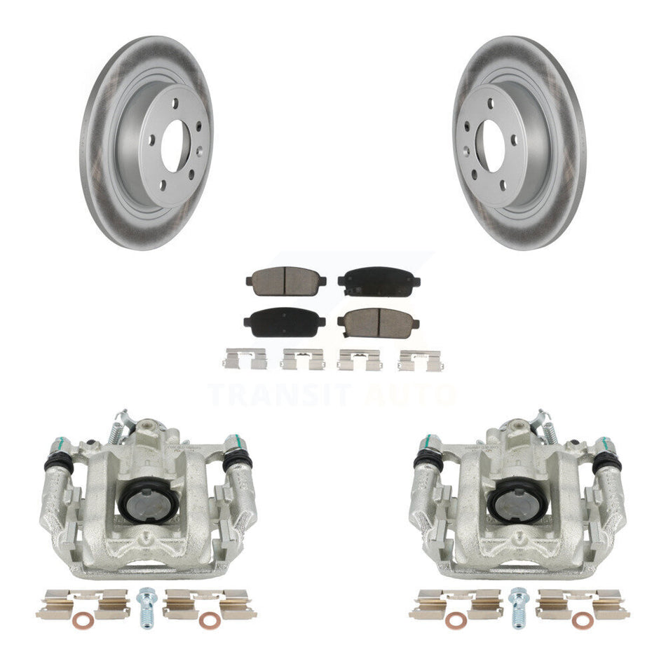 Rear Disc Brake Caliper Coated Rotors And Ceramic Pads Kit For 2013 Chevrolet Cruze LT LTZ With 292mm Diameter Rotor KCG-100145C