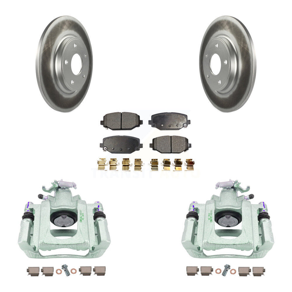 Rear Brake Caliper Coat Rotor Ceramic Pad Kit For Ram C/V With Dual Piston Front KCG-100145T